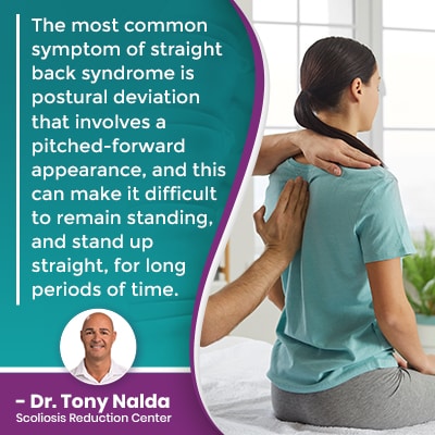 The most common symptom of straight back