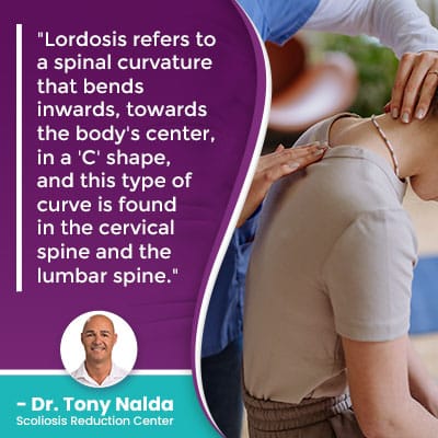 Lordosis refers to a spinal