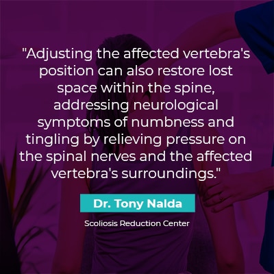 Adjusting the affected vertebra's position