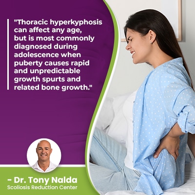 Thoracic hyperkyphosis can affect