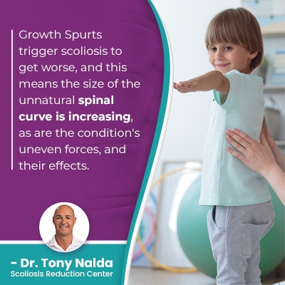 growth spurts trigger scoliosis to