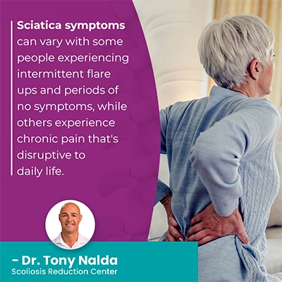 Sciatica symptoms can vary with