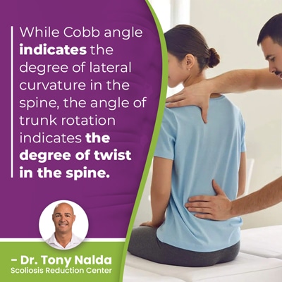 A visual representation of the quote from the text starting with “ While Cobb angle indicates"