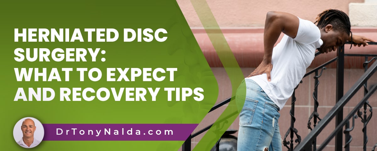 A featured image post for the blog titled: “herniated disc surgery what to expect"