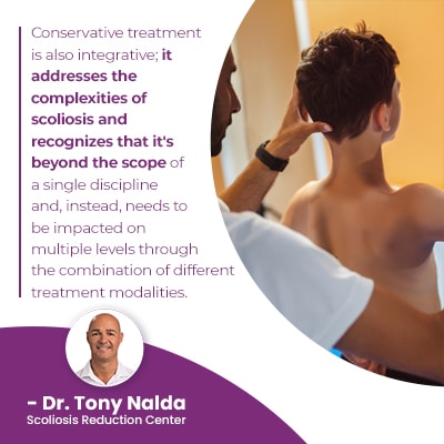 A visual representation of the quote from the text starting with “Conservative treatment is also integrative"