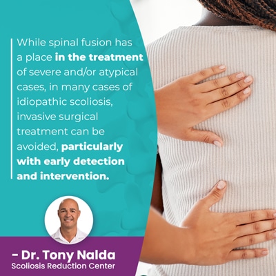 A visual representation of the quote from the text starting with “while spinal fusion has a place"